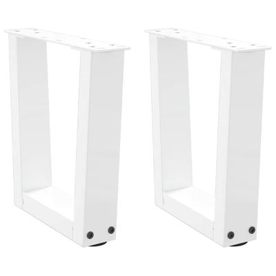 Eettafelpoten 2 st V-vormig 40x(30-31,3) cm staal wit