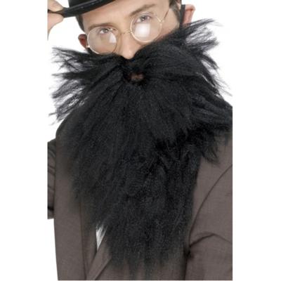 Smiffys Verkleed Baard en Snor - Lang - Zwart - Oude Man - Geschiedenis Kostuums