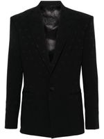 Balmain blazer imprimé à simple boutonnage - Noir