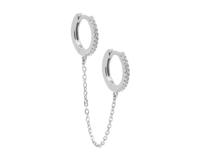 Karma Oorringen Hinged Hoops Double In Chains 12mm Zilver Karma Oorringen Hinged Hoops Double In Chains 12mm Zilver