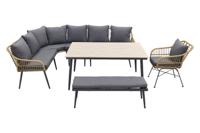 Garden Impressions Margriet lounge dining set met stoel - Naturel - 7 delig