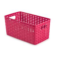 Opbergmand - Kastmand - rotan kunststof - fuchsia roze - 5 Liter - 15 x 28 x 13 cm