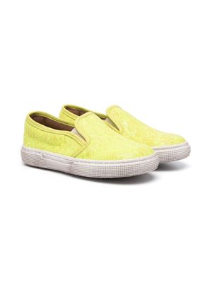 Pèpè baskets à imprimé palmier - Jaune