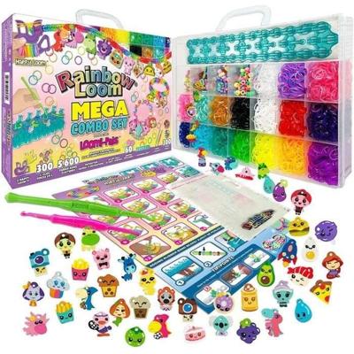 Bandai - Rainbow Loom Mega Combo Set - Armband maken - Loom met 5600 elastieken - Bedels en kralen - CD00101