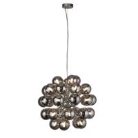 Searchlight Hanglamp Glas Berry Globe 27-lichts zwart met smoke glas 52131-27SM