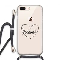Forever heart black: iPhone 7 PLUS Transparant Hoesje met koord