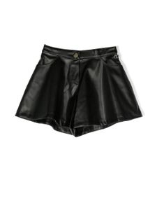 TWINSET Kids short en cuir artificiel à coupe ample - Noir