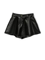 TWINSET Kids short en cuir artificiel à coupe ample - Noir - thumbnail