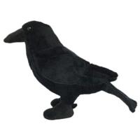 Pluche zwarte kraai/raaf vogel knuffel - 18 cm - Vogels dieren - decoratie/speelgoed