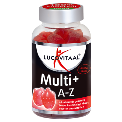 Lucovitaal Voedingssupplementen Vega Multi+ A-Z Gummies Aardbei 60Stuks