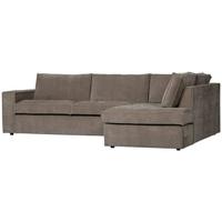 WOOOD Hajo Hoekbank Rechts - Rib - Taupe - 84x283x197