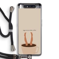 Aggressively drinks coffee: Samsung Galaxy A80 Transparant Hoesje met koord