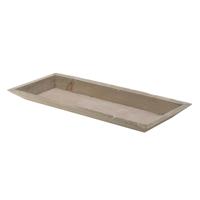 Kaarsenbord - kaarsen plateau - rechthoekig - hout naturel - 39 x 15 cm - Kaarsenonderzetter