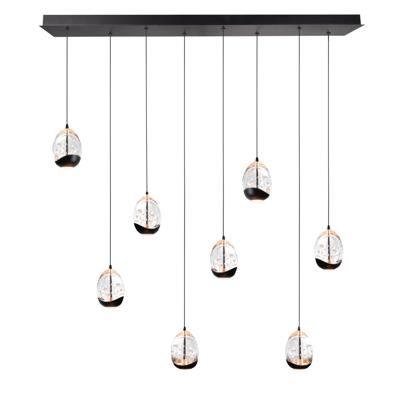 Highlight HanglampClear Egg zwart 8-lichts recht - H5459.20