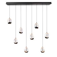 Highlight HanglampClear Egg zwart 8-lichts recht - H5459.20