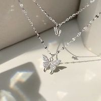 Ketting S925 Sterling Zilver Dames Elegant Modieus Dubbel Gelaagd Strik Stoer Bruiloft Geometrische vorm Kettingen Voor Bruiloft Lahja Lightinthebox