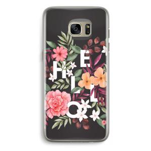 Hello in flowers: Samsung Galaxy S7 Edge Transparant Hoesje