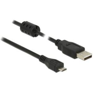 DeLOCK 3m, USB 2.0-A/USB 2.0 Micro-B USB-kabel USB A Micro-USB B Zwart