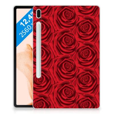 Samsung Galaxy Tab S7FE | Siliconen hoesje | Red Roses Samsung Galaxy Tab S7FE | Siliconen hoesje | Red Roses