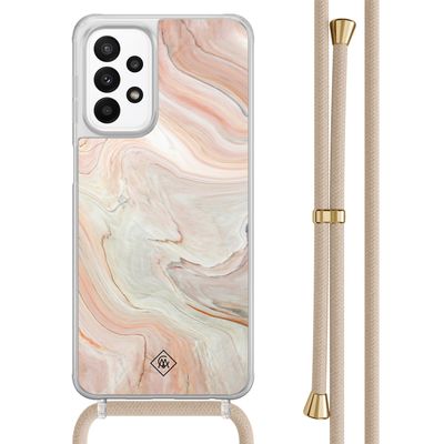 Samsung Galaxy A23 hoesje met koord - Marmer waves