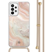 Samsung Galaxy A23 hoesje met koord - Marmer waves