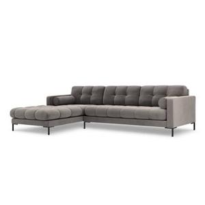 Cosmopolitan Design Bali Hoekbank met Chaise Longue Links - Lichtgrijs / Zwart