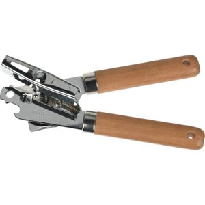 Keukengerei blikopener RVS steel en houten handvat 18 cm