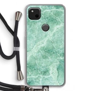 Groen marmer: Pixel 4a Transparant Hoesje met koord