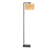Steinhauer VloerlampStang zwart met strokleurige kap - 3706ZW