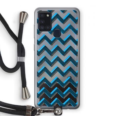 Onderbroken lijn: Samsung Galaxy A21s Transparant Hoesje met koord