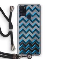Onderbroken lijn: Samsung Galaxy A21s Transparant Hoesje met koord