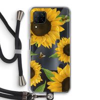 Sunflower and bees: Huawei P40 Lite Transparant Hoesje met koord