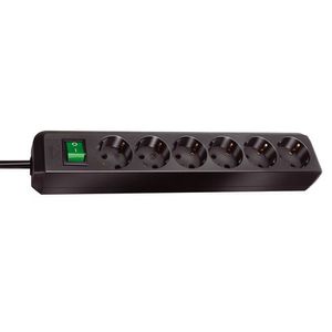 Brennenstuhl 1159500015 Stekkerdoos | Eco-Line | 6 Sockets | Schakelaar | Zwart | 1,5 meter