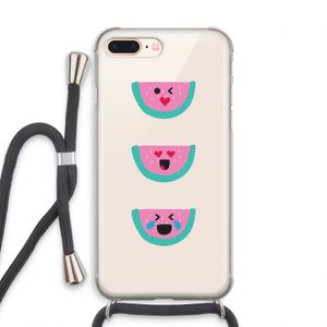 Smiley watermeloen: iPhone 8 Plus Transparant Hoesje met koord