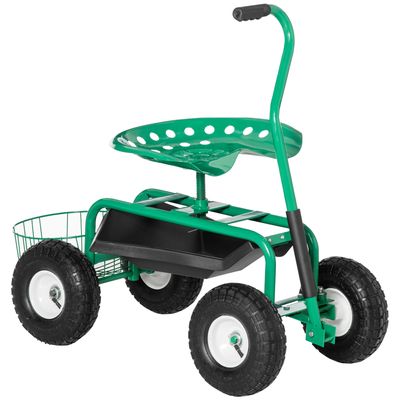 Outsunny tuinwagen met rolzitting tot 150 kg met opbergmand voor klein tuingereedschap werkplaatswagen verrijdbare tuinstoel richting verstelbare zithoogte 46-59 cm in hoogte verstelbaar metaal rubber Outsunny tuinwagen met rolzitting tot 150 kg met opbergmand voor klein tuingereedschap werkplaatswagen verrijdbare tuinstoel richting verstelbare zithoogte 46-59 cm in hoogte verstelbaar metaal rubber
