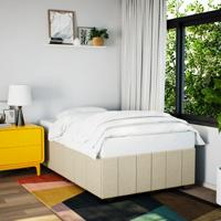 Bedframe zonder matras 120x200 cm stof crèmekleurig
