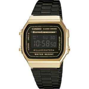 Casio A168WEGB-1BEF Horloge Kwarts (l x b x h) 38.6 x 36.3 x 9.6 mm Goud Materiaal (behuizing): Hars Materiaal (armband): RVS