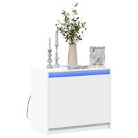 Dressoir met LED 72x34x61 cm bewerkt hout wit