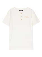 Balmain Kids t-shirt boutonné à logo imprimé - Tons neutres