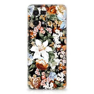 TPU Case voor OPPO Reno7 4G Dark Flowers