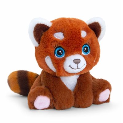 Keel Toys pluche rode Panda knuffeldier - rood/wit - zittend - 16 cm Keel Toys pluche rode Panda knuffeldier - rood/wit - zittend - 16 cm