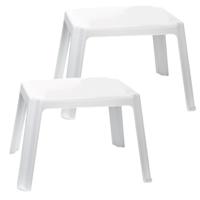 Plasticforte Kindertafel - 2x stuks - kunststof - wit - 55 x 66 x 43 cm - camping - tuin - tafeltje