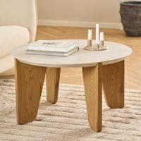 Bendt Ronde Salontafel 'Mikeya' Travertin look, 80cm