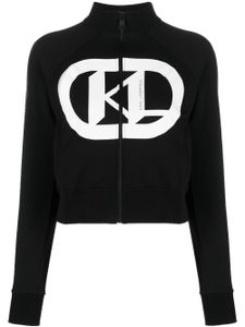 Karl Lagerfeld logo-print high-neck sweatshirt - Noir