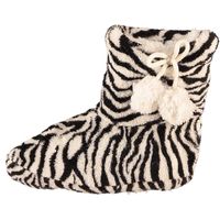 Meisjes sloffen met zwart/witte zebra print