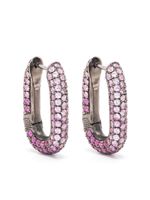 Selim Mouzannar boucles d'oreilles Link serties de saphirs - Argent