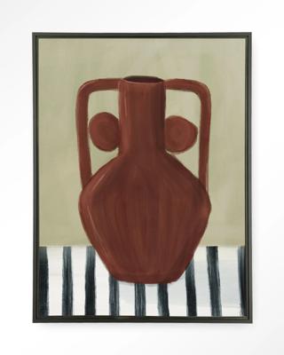 Urban Cotton Wandkleed 'Vivid Vase 10' 145 x 190cm in Floating Frame - black