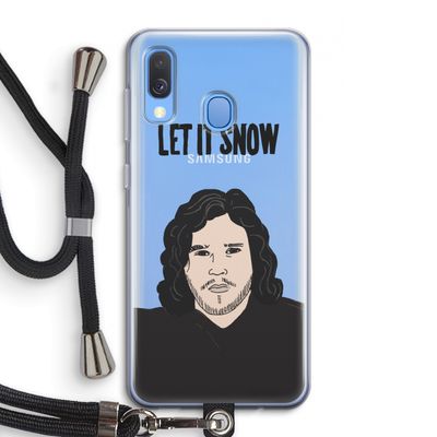Let It Snow: Samsung Galaxy A40 Transparant Hoesje met koord