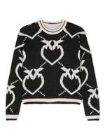 Pinko Kids pull à logo en intarsia - Noir