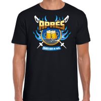 Wintersport verkleed t-shirt voor heren - apres skien - zwart - winter/apres ski outfit - thumbnail